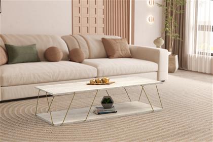 ΤΡΑΠΕΖΑΚΙ ΣΑΛΟΝΙΟΥ LABRANDA - GOLD, TRAVERTINE 854KLN4758 120X30X50 CM ΑΙΘΡΙΟ