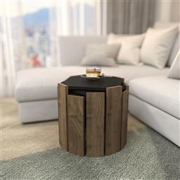 ΤΡΑΠΕΖΑΚΙ ΣΑΛΟΝΙΟΥ LORI - ANTHRACITE, WALNUT 875ZNA4627 44,5X41X44,5 CM ΑΙΘΡΙΟ