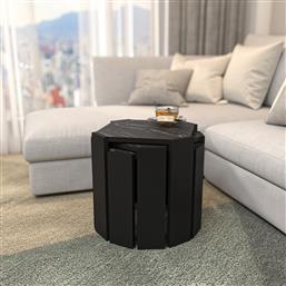 ΤΡΑΠΕΖΑΚΙ ΣΑΛΟΝΙΟΥ LORI - BLACK, MARBLE 875ZNA4628 44,5X41X44,5 CM ΑΙΘΡΙΟ