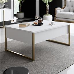 ΤΡΑΠΕΖΑΚΙ ΣΑΛΟΝΙΟΥ LUXE - WHITE, GOLD 618BLY1122 90X40X60 CM ΑΙΘΡΙΟ