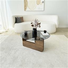 ΤΡΑΠΕΖΑΚΙ ΣΑΛΟΝΙΟΥ MIA - WALNUT, FUME 552NOS2543 75X35X75 CM ΑΙΘΡΙΟ