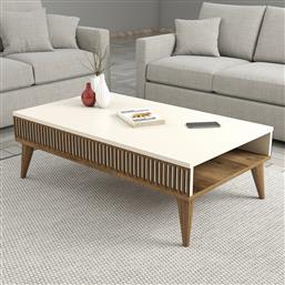 ΤΡΑΠΕΖΑΚΙ ΣΑΛΟΝΙΟΥ MILAN - WALNUT, CREAM 845HCT2887 105X34,6X60 CM ΑΙΘΡΙΟ