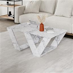 ΤΡΑΠΕΖΑΚΙ ΣΑΛΟΝΙΟΥ PIPRA - CARRARA MARBLE 776HMS2875 110X40X60 CM ΑΙΘΡΙΟ