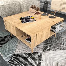 ΤΡΑΠΕΖΑΚΙ ΣΑΛΟΝΙΟΥ RONAS - OAK 322RTC1212 89,6X46,5X89,6 CM ΑΙΘΡΙΟ