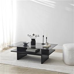 ΤΡΑΠΕΖΑΚΙ ΣΑΛΟΝΙΟΥ SAGA RECTANGLE - BLACK, FUME 552NOS2566 105X35X65 CM ΑΙΘΡΙΟ