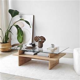 ΤΡΑΠΕΖΑΚΙ ΣΑΛΟΝΙΟΥ SAGA RECTANGLE - SAPPHIRE, TRANSPARENT 552NOS2565 105X35X65 CM ΑΙΘΡΙΟ