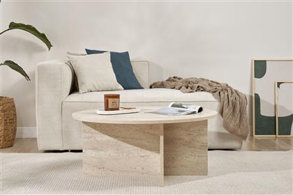 ΤΡΑΠΕΖΑΚΙ ΣΑΛΟΝΙΟΥ SOLEIL - TRAVERTINE 909NRD1122 90X40X90 CM ΑΙΘΡΙΟ