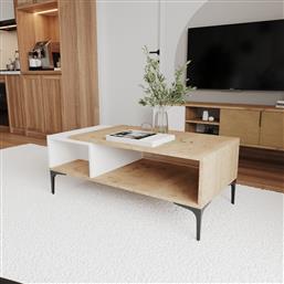 ΤΡΑΠΕΖΑΚΙ ΣΑΛΟΝΙΟΥ TARZ - WHITE, OAK 360ALE1602 90X39X50 CM ΑΙΘΡΙΟ