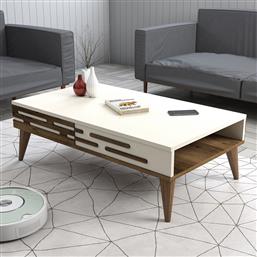 ΤΡΑΠΕΖΑΚΙ ΣΑΛΟΝΙΟΥ VALENSIYA - WALNUT, CREAM 845HCT5360 105X60X34,6 CM ΑΙΘΡΙΟ