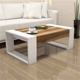 ΤΡΑΠΕΖΑΚΙ ΣΑΛΟΝΙΟΥ VENUS - WALNUT, WHITE 845HCT2818 102X37,6X60 CM ΑΙΘΡΙΟ