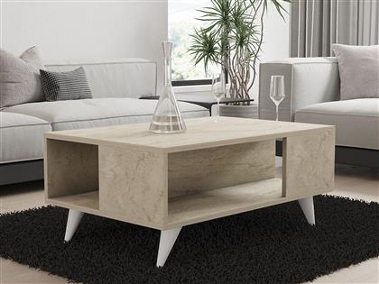 ΤΡΑΠΕΖΑΚΙ ΣΑΛΟΝΙΟΥ YUKA - TRAVERTINE 835PUQ6354 90X39,5X60 CM ΑΙΘΡΙΟ