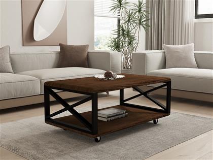 ΤΡΑΠΕΖΑΚΙ ΣΑΛΟΝΙΟΥ YUSO - WALNUT 835PUQ2814 98X42,5X60 CM ΑΙΘΡΙΟ