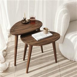 ΤΡΑΠΕΖΑΚΙΑ ΖΙΓΚΟΝ (ΣΕΤ 2 ΤΕΜΑΧΙΩΝ) SWEET SET - WALNUT 552NOS2262 50X48X33 CM ΑΙΘΡΙΟ