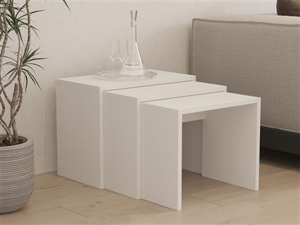 ΤΡΑΠΕΖΑΚΙΑ ΖΙΓΚΟΝ (ΣΕΤ 3 ΤΕΜΑΧΙΩΝ) GROPS 835PUQ2850 50X40X29,6 CM ΑΙΘΡΙΟ