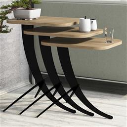 ΤΡΑΠΕΖΑΚΙΑ ΖΙΓΚΟΝ (ΣΕΤ 3 ΤΕΜΑΧΙΩΝ) PION - OAK 845HCT2846 35X45X60 CM ΑΙΘΡΙΟ