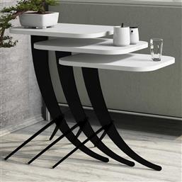 ΤΡΑΠΕΖΑΚΙΑ ΖΙΓΚΟΝ (ΣΕΤ 3 ΤΕΜΑΧΙΩΝ) PION - WHITE 845HCT2842 35X45X60 CM ΑΙΘΡΙΟ