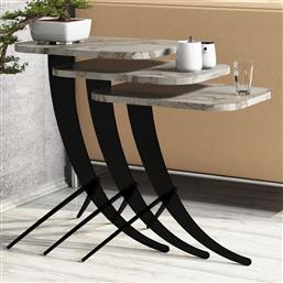 ΤΡΑΠΕΖΑΚΙΑ ΖΙΓΚΟΝ (ΣΕΤ 3 ΤΕΜΑΧΙΩΝ) PION - WHITE MARBLE 845HCT2876 35X45X60 CM ΑΙΘΡΙΟ