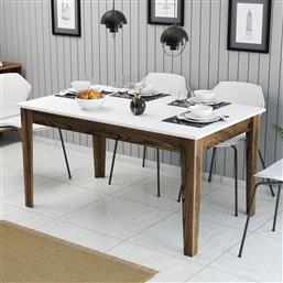 ΤΡΑΠΕΖΑΡΙΑ MILAN 514 - WALNUT, WHITE 845HCT1402 (145X75X88) ΑΙΘΡΙΟ