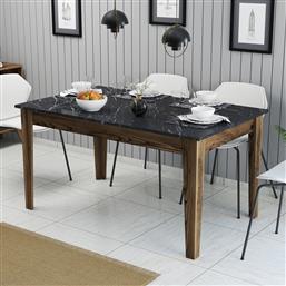 ΤΡΑΠΕΖΑΡΙΑ MILAN 518 - WALNUT, BLACK 845HCT1406 (145X75X88) ΑΙΘΡΙΟ