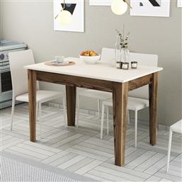 ΤΡΑΠΕΖΙ ΚΟΥΖΙΝΑΣ KIEV 508 - WALNUT, CREAM 845HCT2105 (110X75X72) ΑΙΘΡΙΟ