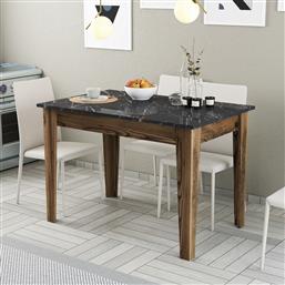ΤΡΑΠΕΖΙ ΚΟΥΖΙΝΑΣ KIEV 509 - WALNUT, BLACK 845HCT2106 (110X75X72) ΑΙΘΡΙΟ