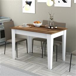 ΤΡΑΠΕΖΙ ΚΟΥΖΙΝΑΣ KIEV 511 - WALNUT, WHITE 845HCT2108 (110X75X72) ΑΙΘΡΙΟ