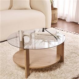 ΤΡΑΠΕΖΙ ΣΑΛΟΝΙΟΥ CLARA - SAPPHIRE OAK, FUME 668NRD1108 (75X40X75) ΑΙΘΡΙΟ