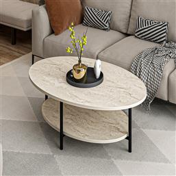 ΤΡΑΠΕΖΙ ΣΑΛΟΝΙΟΥ ELIS - TRAVERTINE 506MNR3455 (90X36X60) ΑΙΘΡΙΟ