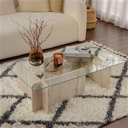 ΤΡΑΠΕΖΙ ΣΑΛΟΝΙΟΥ FLAVIO - TRAVERTINE 353NRD1110 (105X30X65) ΑΙΘΡΙΟ