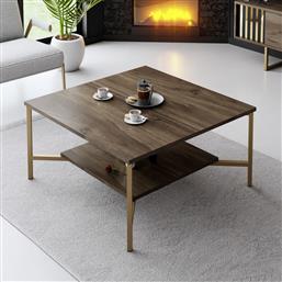 ΤΡΑΠΕΖΙ ΣΑΛΟΝΙΟΥ GOLD LINE - WALNUT, BLACK 618BLY1153 (80X40X80) ΑΙΘΡΙΟ