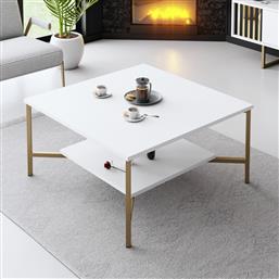 ΤΡΑΠΕΖΙ ΣΑΛΟΝΙΟΥ GOLD LINE - WHITE, BLACK 618BLY1152 (80X40X80) ΑΙΘΡΙΟ