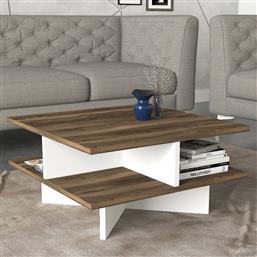 ΤΡΑΠΕΖΙ ΣΑΛΟΝΙΟΥ HAMTON - WALNUT, WHITE 731WAT2815 (60X31,2X60) ΑΙΘΡΙΟ