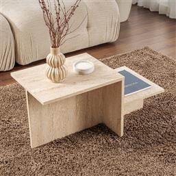 ΤΡΑΠΕΖΙ ΣΑΛΟΝΙΟΥ HARMONY - TRAVERTINE 241NRD1226 (80X40X40) ΑΙΘΡΙΟ
