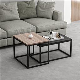 ΤΡΑΠΕΖΙ ΣΑΛΟΝΙΟΥ LEKA - BLACK 506MNR3422 (72X37X45) ΑΙΘΡΙΟ
