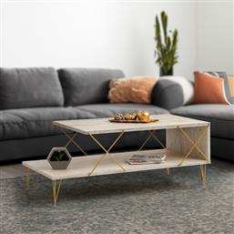 ΤΡΑΠΕΖΙ ΣΑΛΟΝΙΟΥ LOIRE - GOLD, TRAVERTINE 854KLN4764 (100X40X50) ΑΙΘΡΙΟ