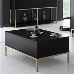 ΤΡΑΠΕΖΙ ΣΑΛΟΝΙΟΥ LORD - BLACK, GOLD 618BLY1214 (90X40X60) ΑΙΘΡΙΟ