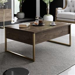 ΤΡΑΠΕΖΙ ΣΑΛΟΝΙΟΥ LUXE - WALNUT, GOLD 618BLY1123 (90X40X60) ΑΙΘΡΙΟ