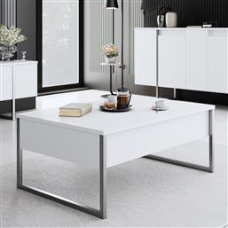 ΤΡΑΠΕΖΙ ΣΑΛΟΝΙΟΥ LUXE - WHITE, SILVER 618BLY1351 (90X40X60) ΑΙΘΡΙΟ
