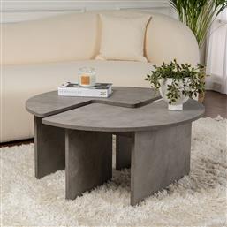 ΤΡΑΠΕΖΙ ΣΑΛΟΝΙΟΥ MOIRA - CONCRETE GREY 241NRD1407 (Φ90X41) ΑΙΘΡΙΟ