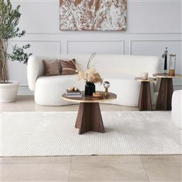 ΤΡΑΠΕΖΙ ΣΑΛΟΝΙΟΥ MUSHROOM - GOLD, WALNUT V2 552NOS2373 (60X40X60) ΑΙΘΡΙΟ