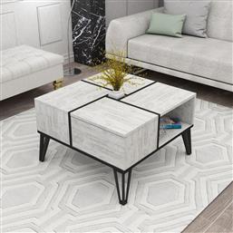 ΤΡΑΠΕΖΙ ΣΑΛΟΝΙΟΥ NIRVANA - CRYSTAL 505CRL1414 (71,8X43,8X71,8) ΑΙΘΡΙΟ