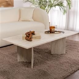ΤΡΑΠΕΖΙ ΣΑΛΟΝΙΟΥ SABIN - TRAVERTINE 909NRD1116 (119X40X60) ΑΙΘΡΙΟ