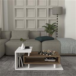 ΤΡΑΠΕΖΙ ΣΑΛΟΝΙΟΥ SPRING - WHITE, WALNUT 745DCD2809 (90X24,8X50) ΑΙΘΡΙΟ