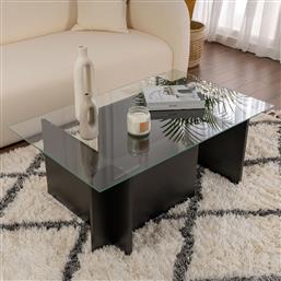 ΤΡΑΠΕΖΙ ΣΑΛΟΝΙΟΥ VETRINO - WOOD BLACK 353NRD1103 (105X40X65) ΑΙΘΡΙΟ