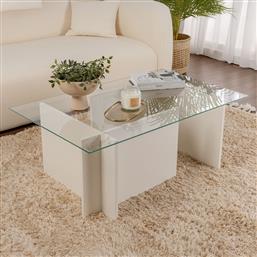 ΤΡΑΠΕΖΙ ΣΑΛΟΝΙΟΥ VETRINO - WOODEN WHITE 353NRD1108 (105X40X65) ΑΙΘΡΙΟ