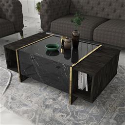 ΤΡΑΠΕΖΙ ΣΑΛΟΝΙΟΥ VEYRON - BLACK, GOLD 804TRH2825 (103,8X37,3X60) ΑΙΘΡΙΟ