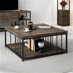 ΤΡΑΠΕΖΙ ΣΑΛΟΝΙΟΥ ZENN - WALNUT, BLACK 618BLY1138 (90X40X90) ΑΙΘΡΙΟ
