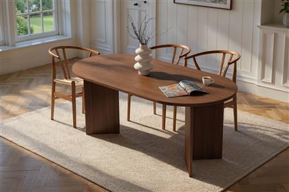 ΤΡΑΠΕΖΙ ΤΡΑΠΕΖΑΡΙΑΣ SABLIN - WALNUT 353NRD1122 (180X75X89,5) ΑΙΘΡΙΟ