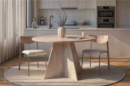 ΤΡΑΠΕΖΙ ΤΡΑΠΕΖΑΡΙΑΣ VIRELLA - TRAVERTINE 746NRD1108 (120X75X120) ΑΙΘΡΙΟ