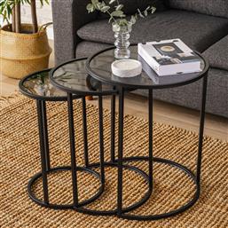 ΤΡΑΠΕΖΙ ΖΙΓΟΝ (3 ΤΕΜΑΧΙΑ) ALYA - BLACK 706CLN1152 (15X50X15) ΑΙΘΡΙΟ